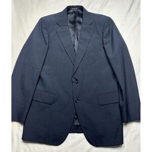 Adams Row Blazer Mens 44R Blue Pinstripe Two Button Notch Lapel Suit Jacket